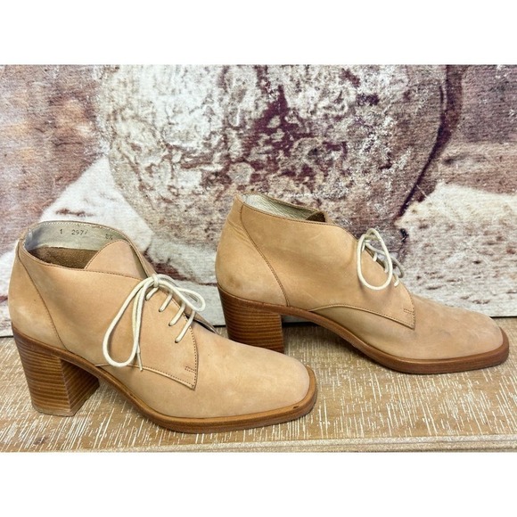 VTG Aldora Chukka Boot Suede Leather Heeled Spain 8.5 B Square Toe - Picture 4 of 8